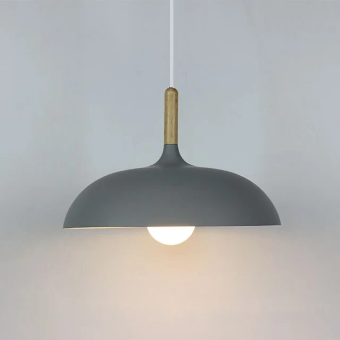 Oak Pendant Light with Minimalist Design for Dining or Living Room