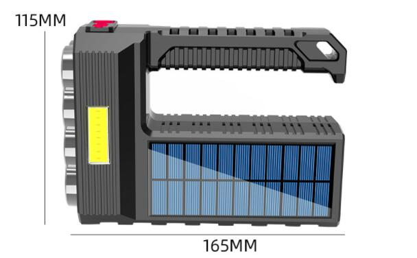 Solar LED Flashlight – Waterproof, powerful handheld spotlight with lithium battery