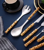 Bamboo Handle Salad Serving Cutlery Kitchen Accessories