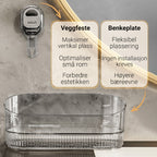 Storage rack with suction cup and drainage hole