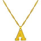 18K gold-plated initial letter necklace