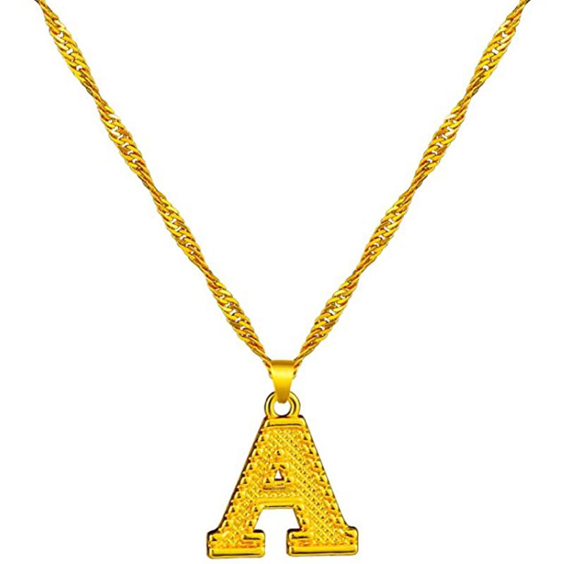 18K gold-plated initial letter necklace