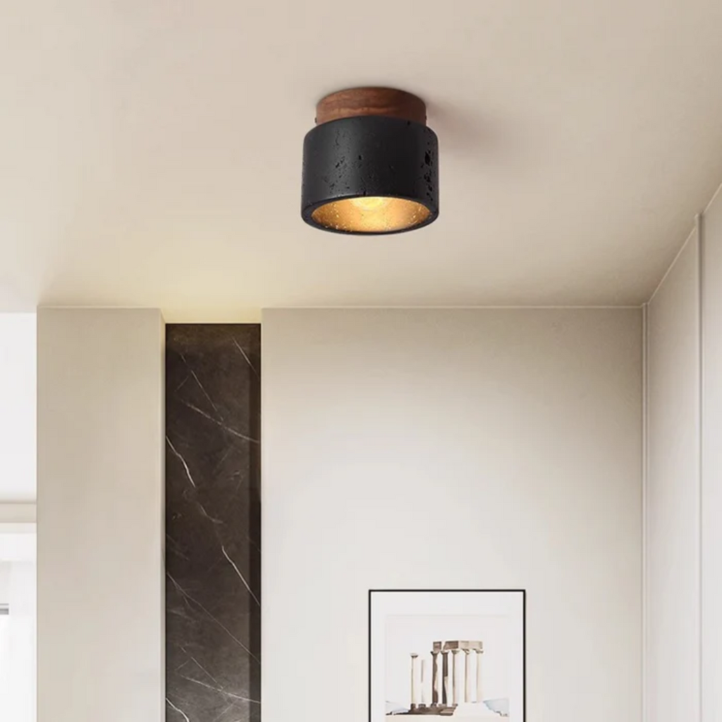 Ceiling lamp with stone look