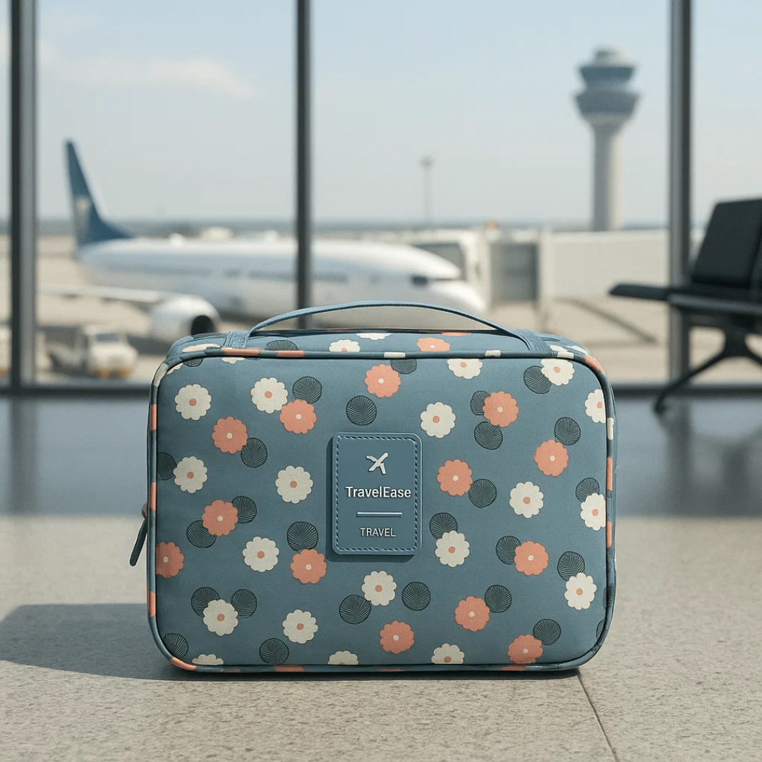 TravelEase – Water-Resistant Travel Toiletry Bag with Hanging Hook