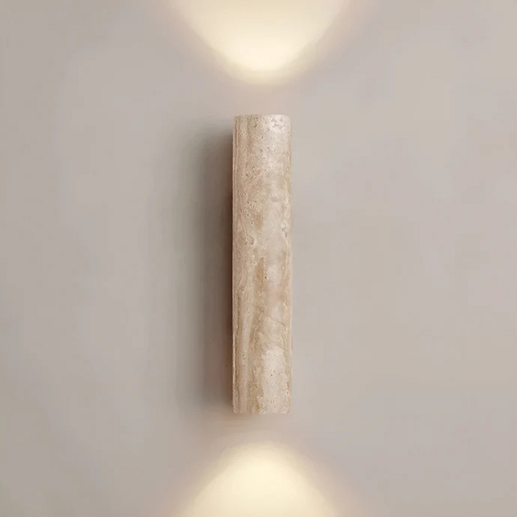 Designer LED Wall Lamp with Marble Finish in Wabi Sabi Style