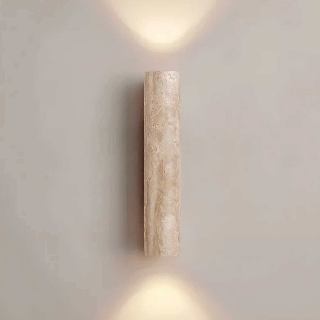 Designer LED Wall Lamp with Marble Finish in Wabi Sabi Style