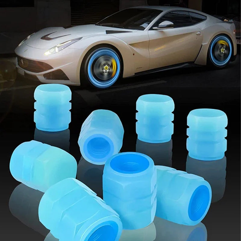 Universal fluorescent tire valve caps (4 PCS/Set)
