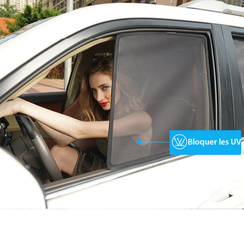 Magnetic holder for car window shade dispenser