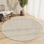 Round rug in Scandinavian design – Modern anti-slip rug for living room & bedroom