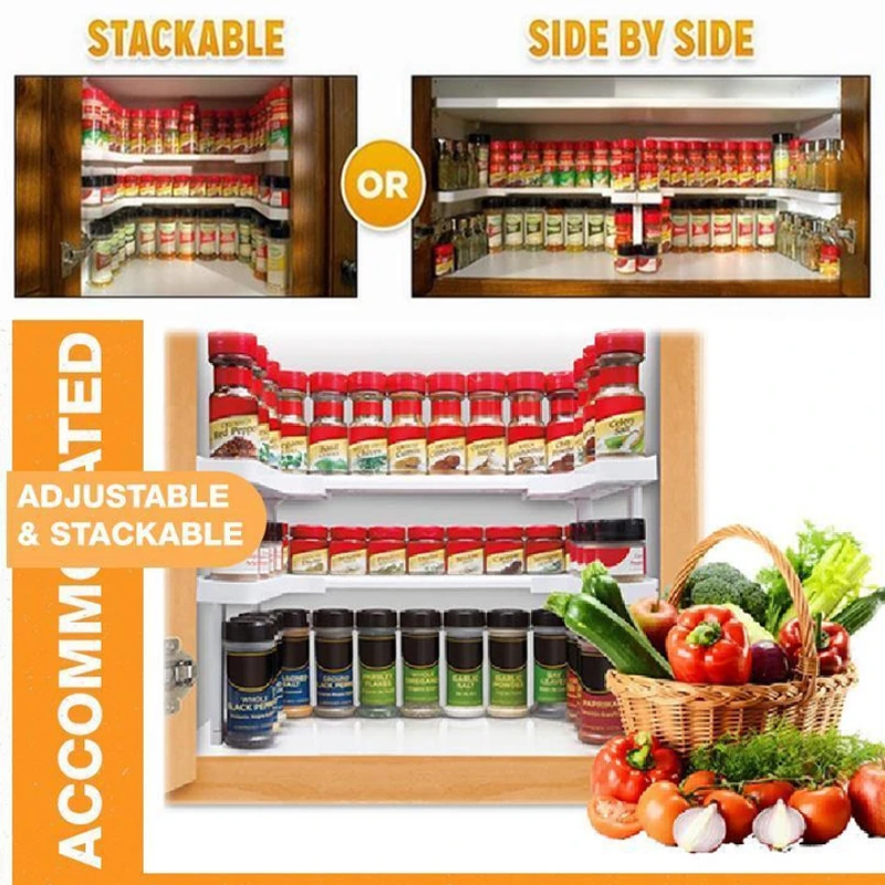 Adjustable Two-Layer Spice Rack