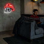 Firefighter Helmet Neon Sign