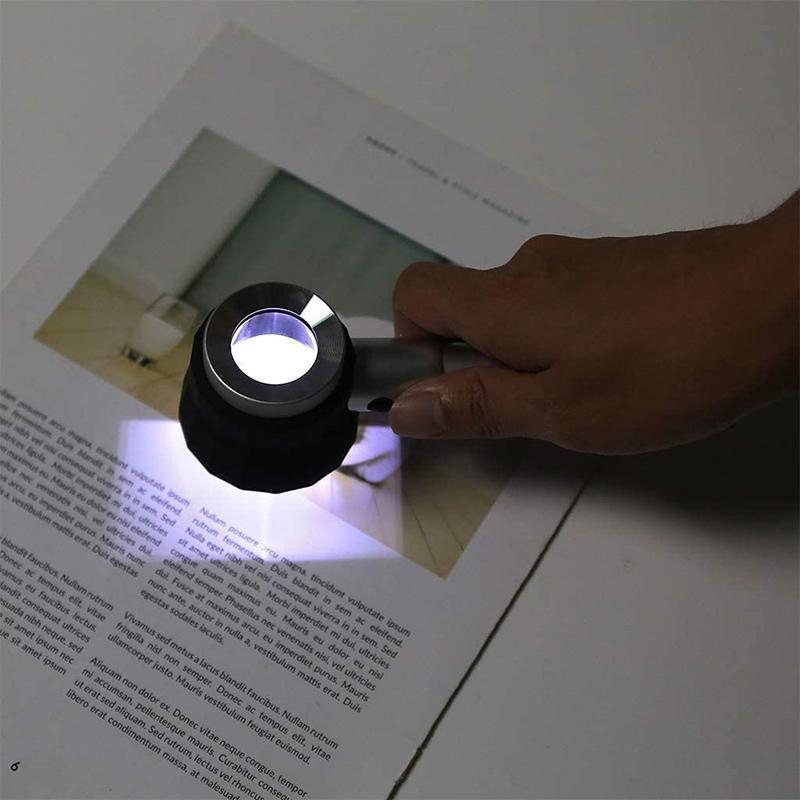 10X Magnifying Glass with Scale and LED Light