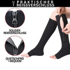 Comfortable compression stockings with zipper