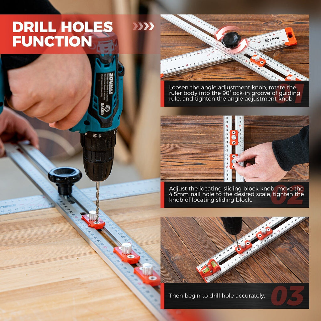 4 in 1 drilling position gauge