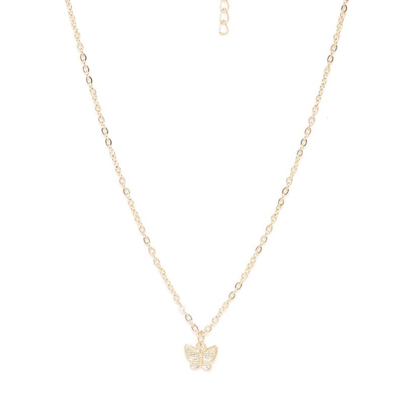 Stacked Butterfly Pendant Necklace