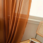 Amber Glow Boho Crochet Window Curtain Panel