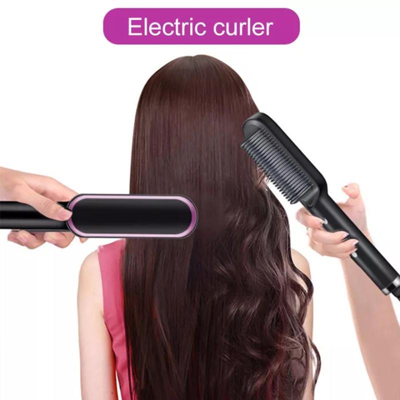 Hair straightening brush