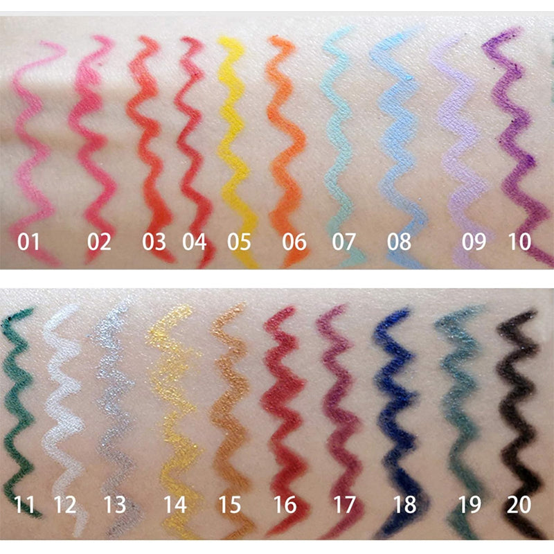 20 PCS Colorful Eyeliner Pencil Set