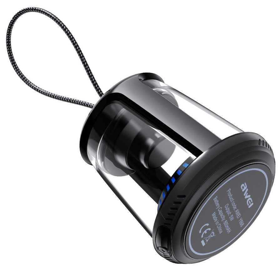 Mini Wireless TWS Speaker, with Bluetooth5.0, Stereo Sound, IPX6 Waterproof & Cool Light, for Car, Home, Office & More (1-Pack)
