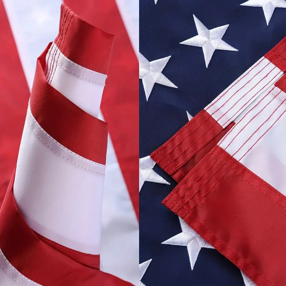 American Flag Heavy Duty Nylon Embroidered Stars Outdoor Brass Grommets