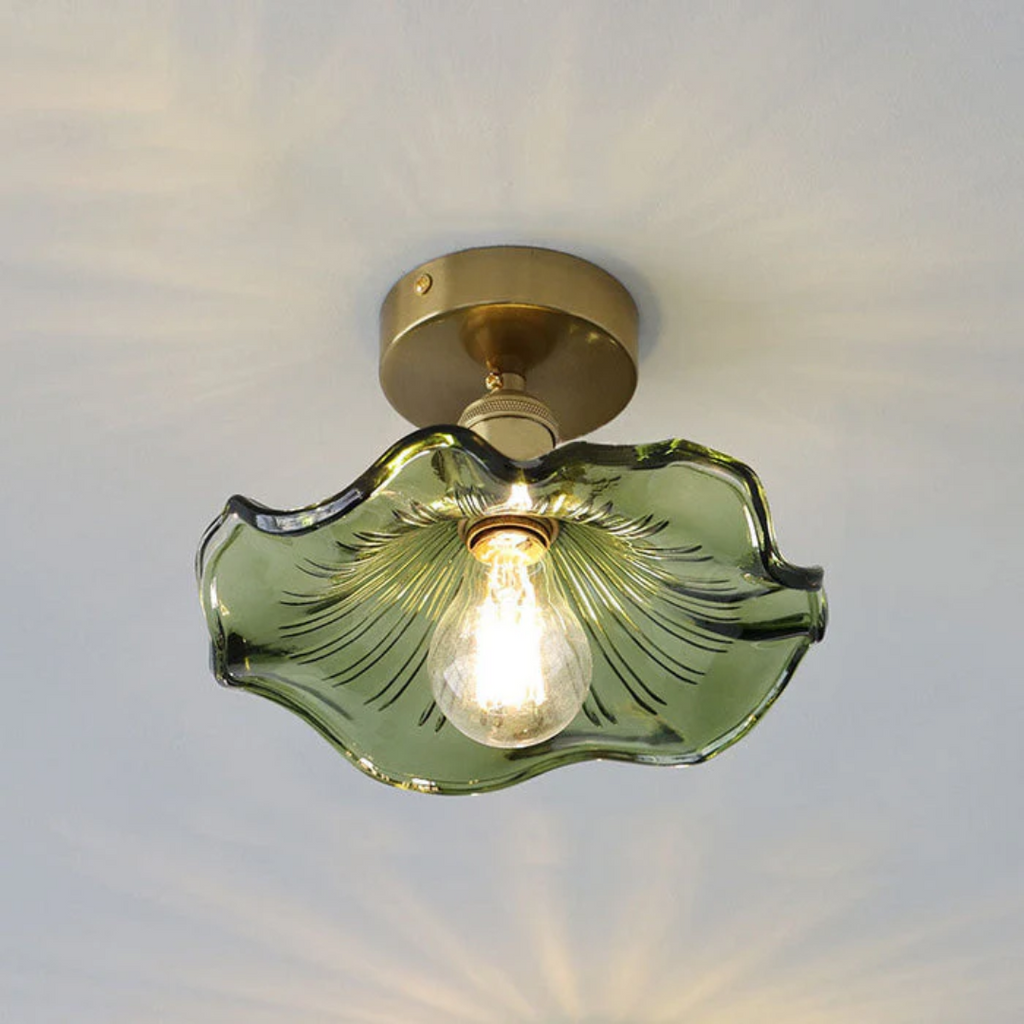 Glass Hibiscus Ceiling Lamp