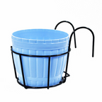 Practical plant pot holder with stable metal frame for balcony and terrace