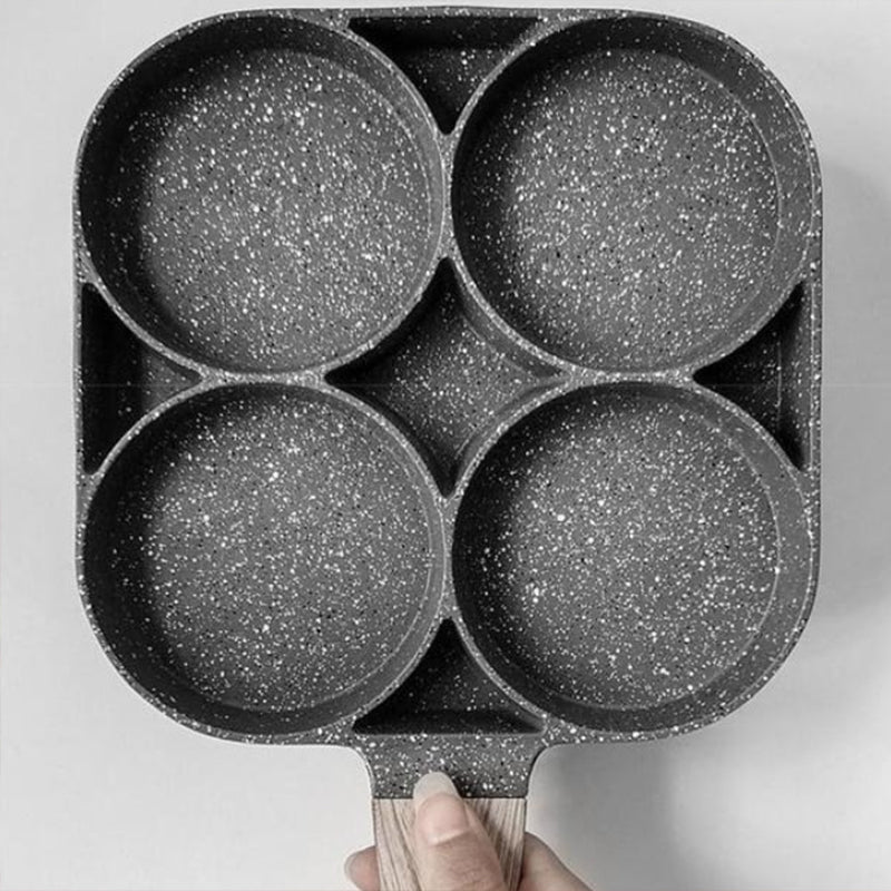 Four-hole egg pan, breakfast omelette household frying pan non-stick pan