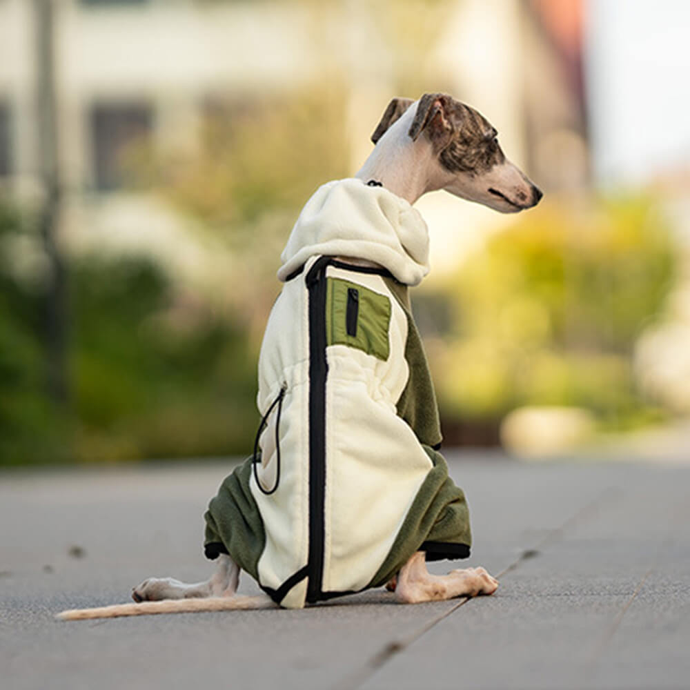 Full Protection Polar Fleece Dog Overall with Removable Collar