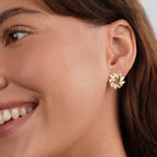 Chic Opal Floral Stud Earrings