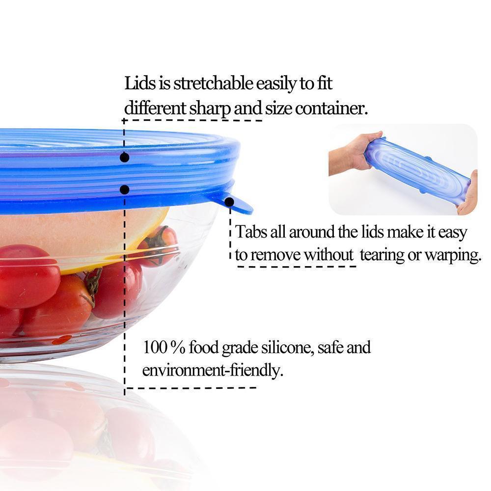 Silicone Stretch Lids, 6PCS