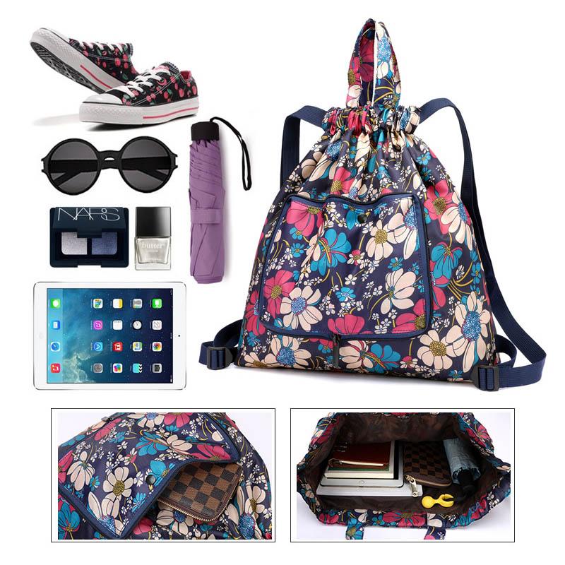 Multifunctional drawstring backpack