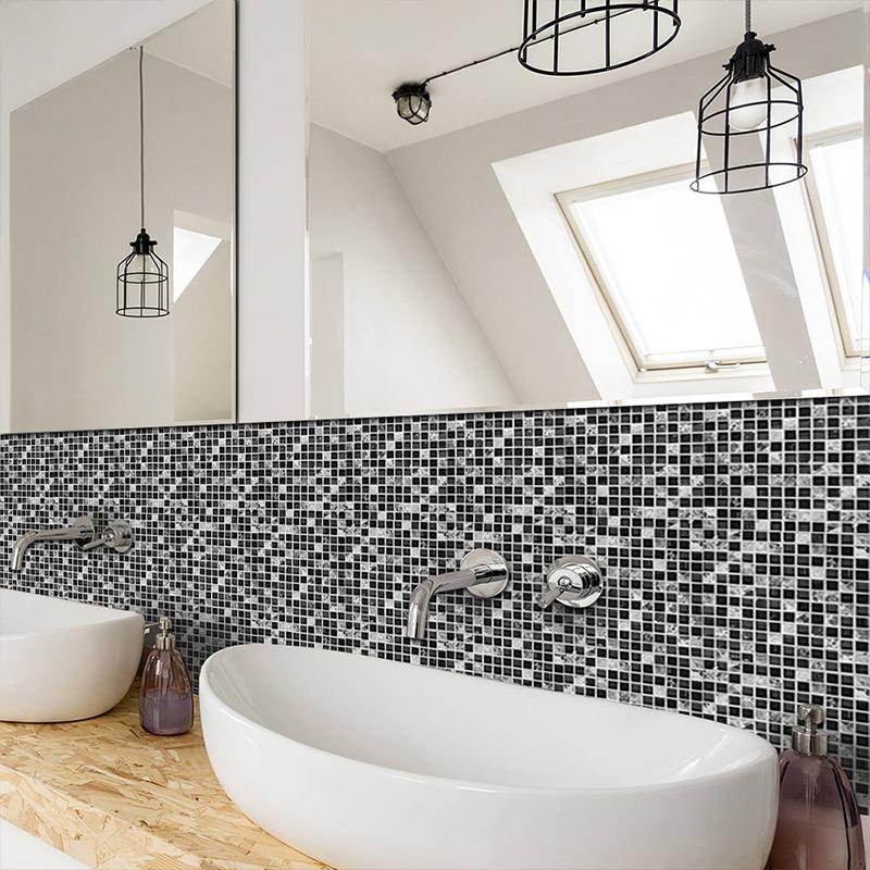 Black Mosaic Creative Tile Stickers