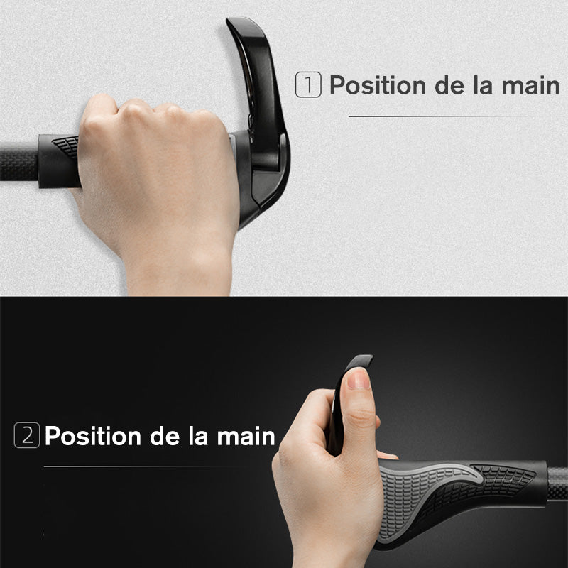 Ergonomic bicycle grips with shock absorption and horns (1 pair)