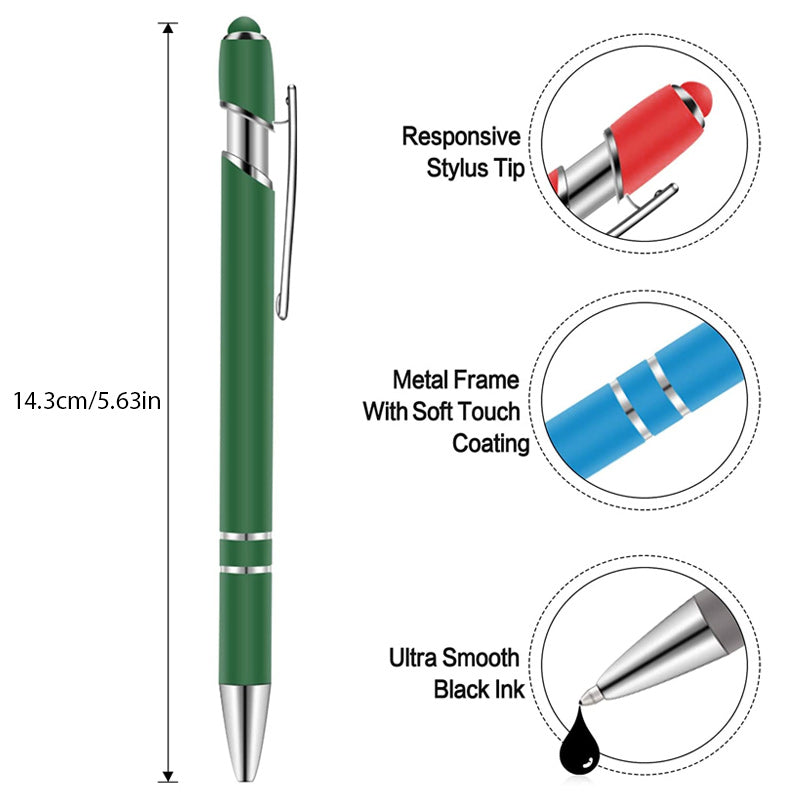 Metal Print Aluminum Ballpoint Pen, 8 Pieces
