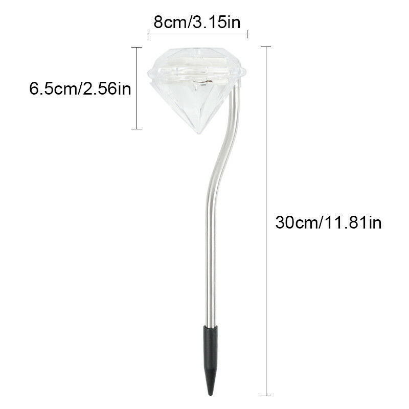 Solar Garden Light in Diamond Shape – LED Lamps for Outdoor Decoration and Lighting