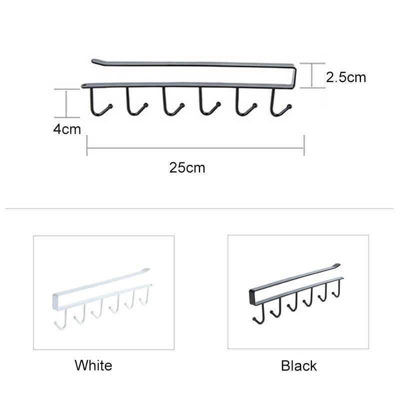 6 Hook Under-Cabinet Hanging Shelf