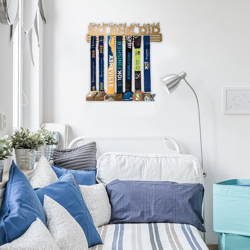 Metal Letter Hooks - "She believed she could, so she did"
