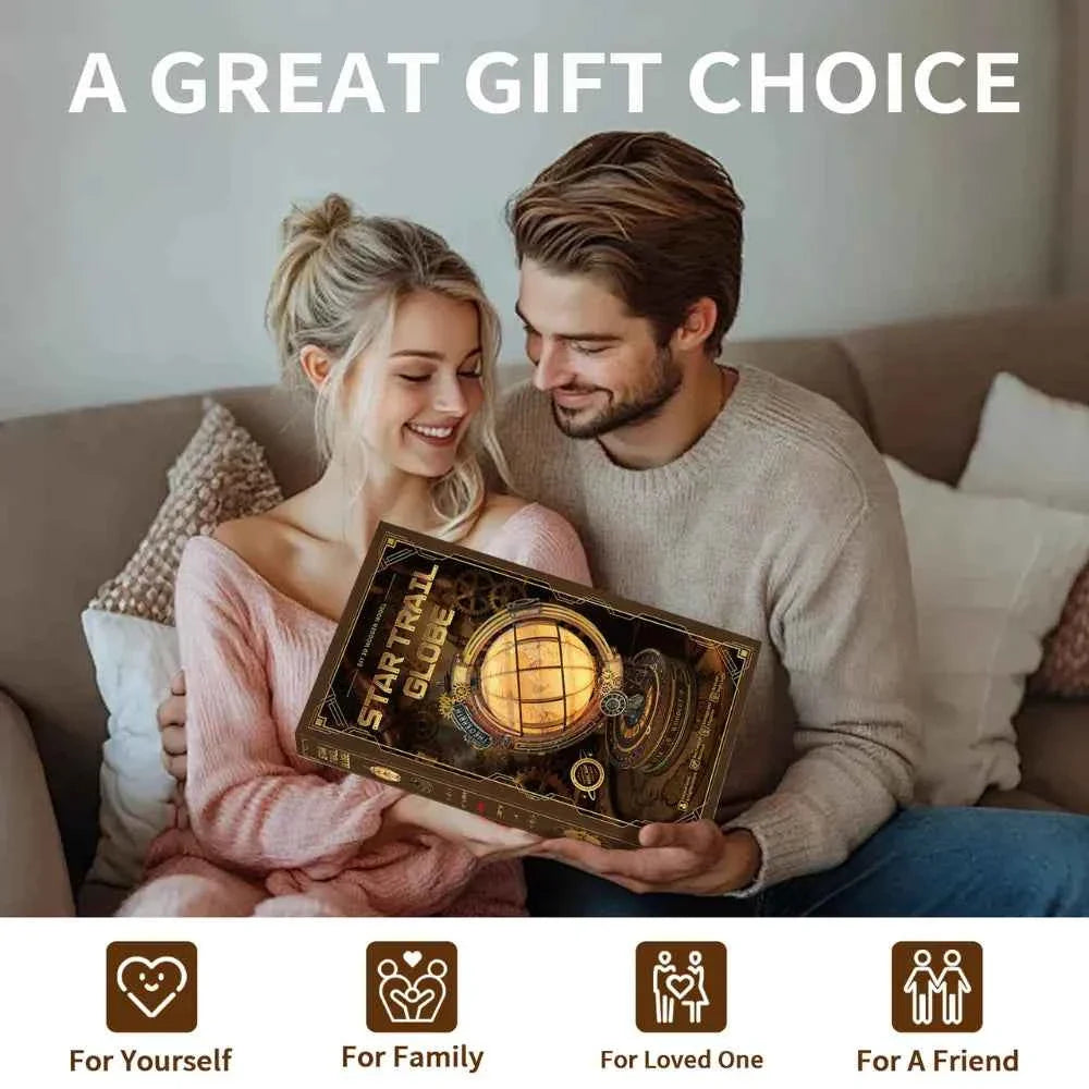 Star Trail Globe DIY 3D Wooden Model