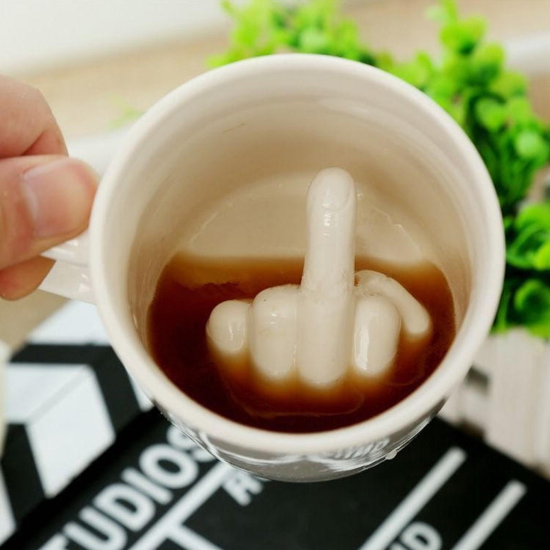 Personalized ceramic long finger cup