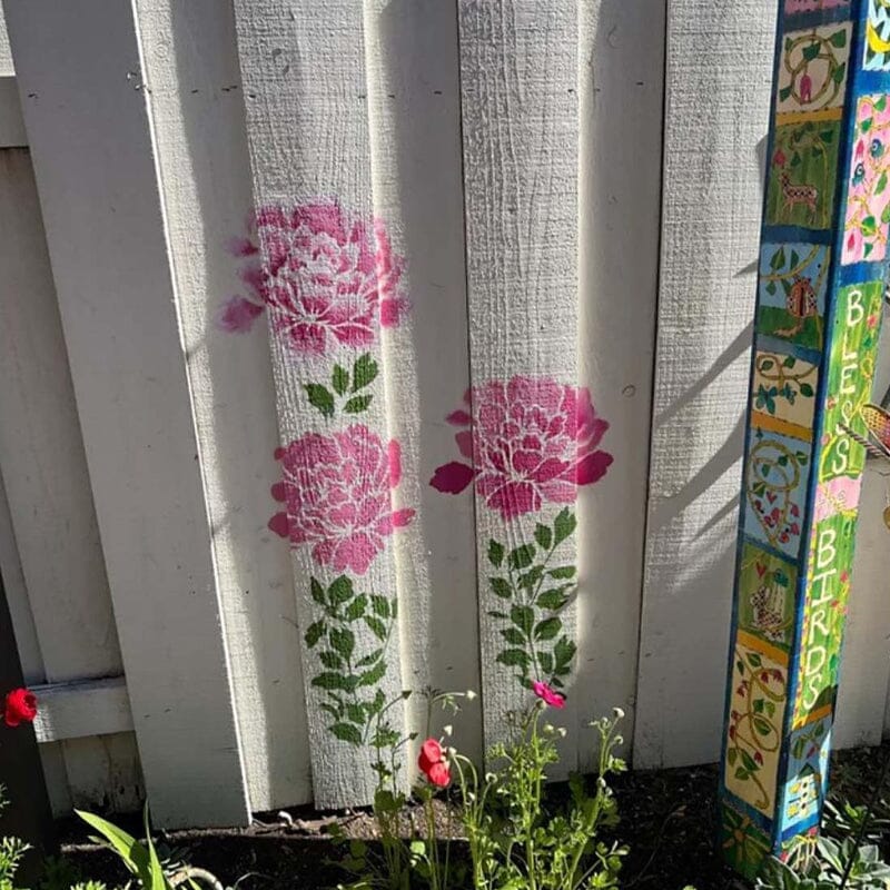 DIY Decoration - Garden Fence Large Flower Drawing Templates