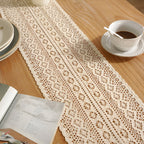 Rustic Crochet Bloom Table Runner