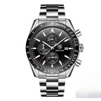 Men’s Waterproof Quartz Watch with Leather Strap