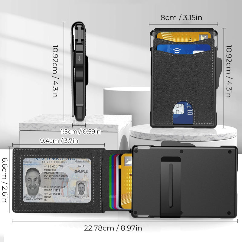 Men's Business Style PU Leather Card Slots for AirTag