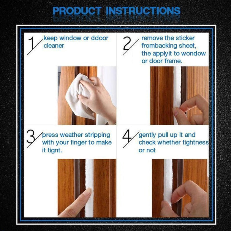 Silicone Door and Window Sealing Strip, 5 m