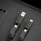4-in-1 braided anti-tangle charging cable