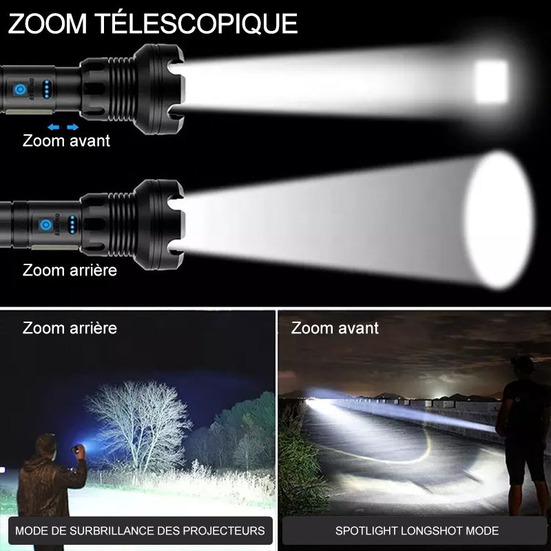 Tactical rechargeable laser LED flashlight