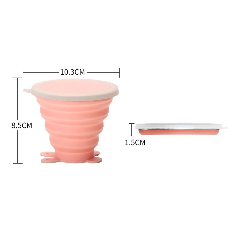 Silicone foldable water glasses with lid