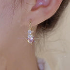 Gold Glitter Colorful Zircon Earrings
