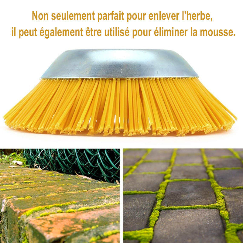 Nylon weed brush for lawn mower