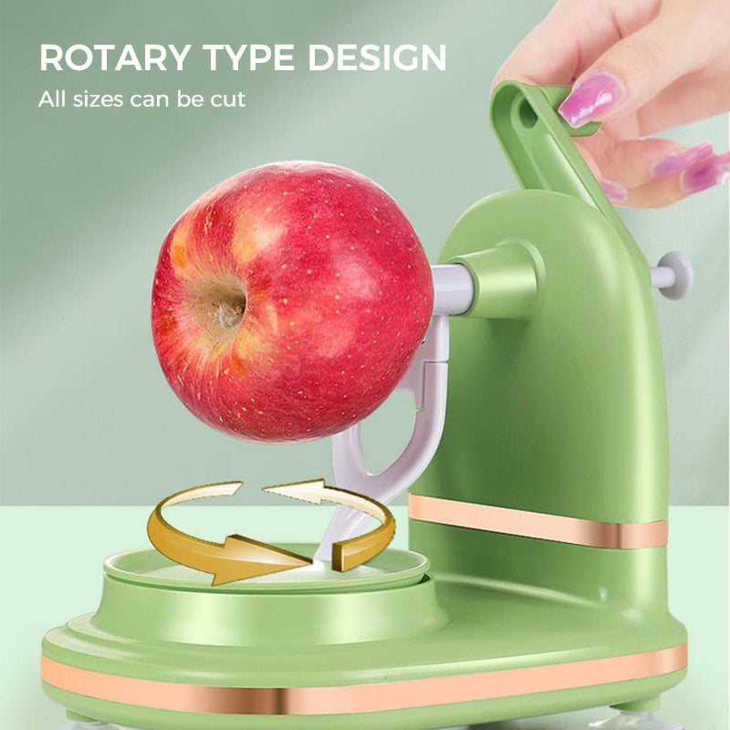 Hand-operated apple peeler
